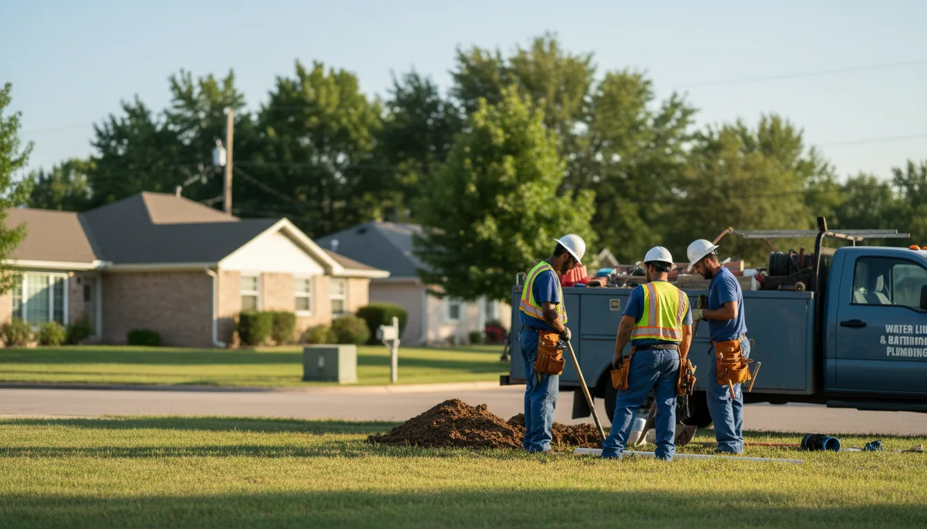 Residential water line and bathroom plumbing service in Steele, ND